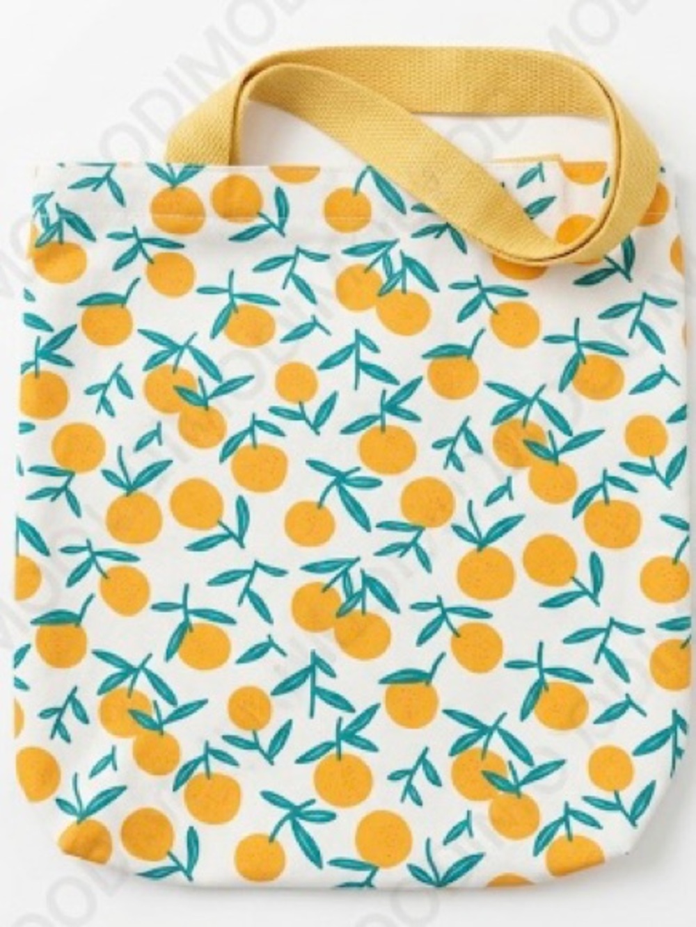 Kids Citrus Canvas Tote Bag with Yellow Strap